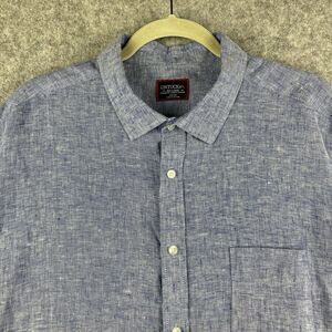 UNTUCKit Linen Shirt Mens XXL Blue Cameron Wrinkle Resist Relaxed Button Up SS